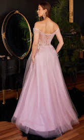 Embroidered Tulle Prom Gown